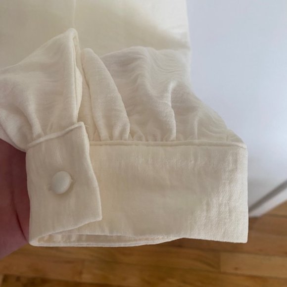 Nine West White Silky Flowy Blouse with Buttons XL - Picture 4 of 7